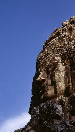 Framed Low angle view of a face carving, Angkor Wat, Cambodia Print