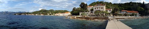 Framed Pier in the sea, Adriatic Sea, Lopud Island, Dubrovnik, Croatia Print