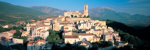 Framed High angle view of a town, Goriano Sicoli, L'Aquila Province, Abruzzo, Italy Print