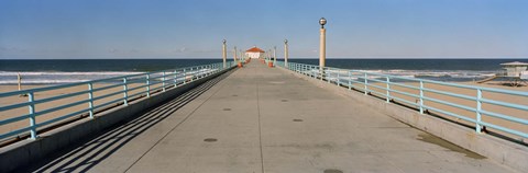 Framed Hut on a pier, Manhattan Beach Pier, Manhattan Beach, Los Angeles County, California (horizontal) Print
