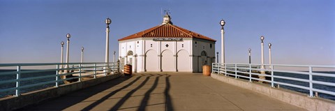 Framed Building on a pier, Manhattan Beach Pier, Manhattan Beach, Los Angeles County, California, USA Print