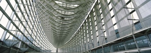 Framed Interiors of a forum, Tokyo International Forum, Marunouchi, Chiyoda, Ginza, Tokyo Prefecture, Honshu, Japan Print
