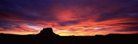 Framed Buttes at sunset, Chaco Culture National Historic Park, New Mexico, USA Print