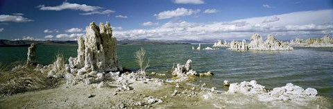 Framed Tufa rock formations at the lakeside, Mono Lake, California, USA Print