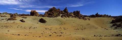 Framed Rocks on an arid landscape, Pico de Teide, Tenerife, Canary Islands, Spain Print