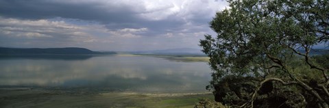 Framed Reflection of clouds in water, Lake Nakuru, Great Rift Valley, Lake Nakuru National Park, Kenya Print