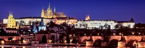 Framed Charles Bridge, Hradcany Castle, St. Vitus Cathedral, Prague, Czech Republic Print