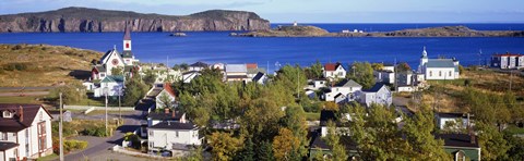 Framed Buildings at the coast, Trinity, Newfoundland Island,  Canada Print