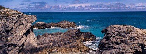 Framed Rock formations on the coast, Bermuda Print