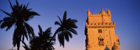 Framed Low angle view of a tower, Torre De Belem, Belem, Lisbon, Portugal Print