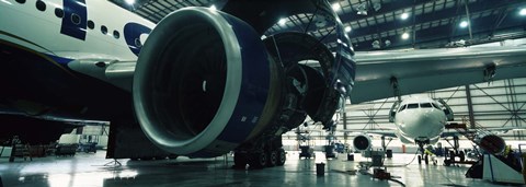 Framed Airplanes in a hangar, Mirabel Airport, Montreal, Quebec, Canada Print