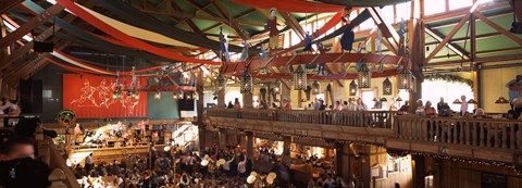 Framed Group of people in the Oktoberfest festival, Munich, Bavaria, Germany Print