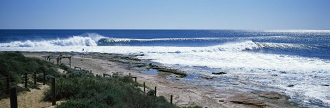 Framed Waves breaking on the beach, Western Australia, Australia Print