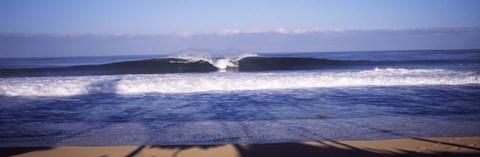 Framed Waves in the sea, North Shore, Oahu, Hawaii, USA Print