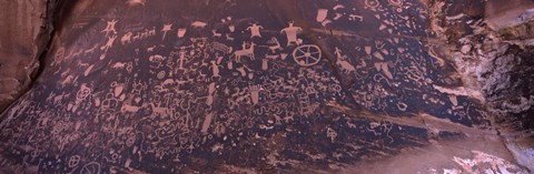 Framed Petroglyphs on a rock, Newspaper Rock State Historic Monument, Newspaper Rock Park, Utah, USA Print