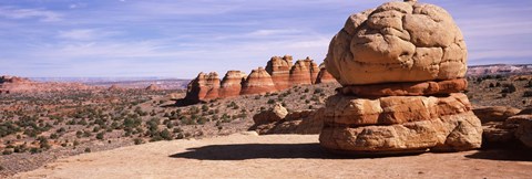 Framed Rock formations on an arid landscape, Big Mac, Coyote Butte, Paria Canyon-Vermilion Cliffs Wilderness, Utah, USA Print