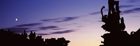 Framed Silhouette of Teapot Rock, Fantasy Canyon, Uintah County, Utah Print