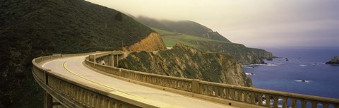 Framed Bridge at the coast, Bixby Bridge, Big Sur, Monterey County, California, USA Print