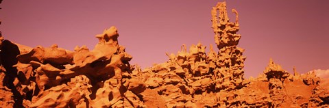 Framed Low angle view of rock formations, The Teapot, Fantasy Canyon, Uintah County, Utah, USA Print