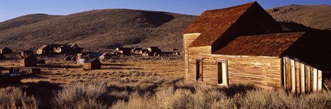 Framed Abandoned houses in a village, Bodie Ghost Town, California, USA Print