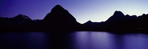 Framed Swiftcurrent Lake, Many Glacier, US Glacier National Park, Montana (Purple View) Print