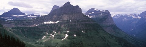 Framed Mountain range, US Glacier National Park, Montana, USA Print