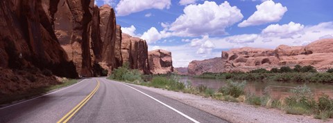Framed Highway along rock formations, Utah State Route 279, Utah, USA Print
