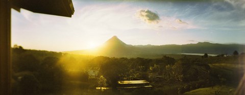 Framed Volcano in a forest, Arenal Volcano, Alajuela Province, Costa Rica Print