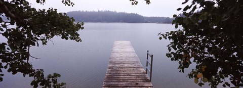 Framed Pier over a lake, Forggensee Lake, Oberallgau, Allgau, Bavaria, Germany Print