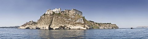 Framed Castle on an island, Castello Aragonese, Ischia Island, Procida, Campania, Italy Print