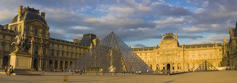 Framed Pyramid structure, Louvre Museum, Paris, France Print