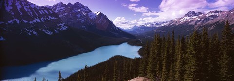 Framed Mountain range at the lakeside, Banff National Park, Alberta, Canada Print