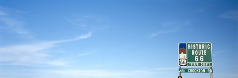 Framed Low angle view of a road sign board, Route 66, Arizona, USA Print