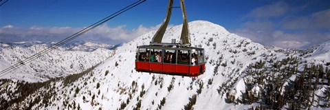 Framed Overhead cable car in a ski resort, Snowbird Ski Resort, Utah Print