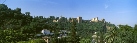 Framed Palace viewed from Sacromonte, Alhambra, Granada, Granada Province, Andalusia, Spain Print