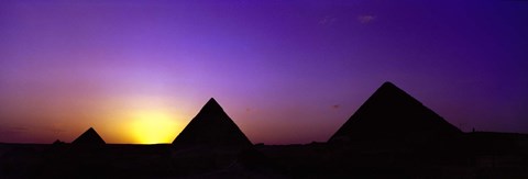 Framed Giza at dusk, Egypt Print