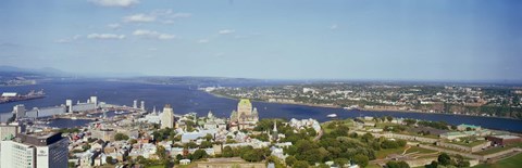 Framed High angle view of a cityscape, Chateau Frontenac Hotel, Quebec City, Quebec, Canada 2010 Print