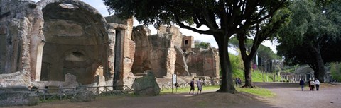 Framed Tourists at a villa, Hadrian's Villa, Tivoli, Lazio, Italy Print