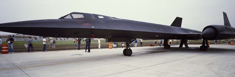 Framed Lockheed SR-71 Blackbird on a runway Print