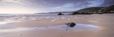 Framed Beach, Putsborough, North Devon, Devon, England Print