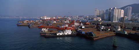 Framed Buildings at the waterfront, Busan, South Korea Print