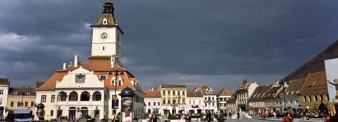 Framed Town Center, Brasov, Transylvania, Romania Print