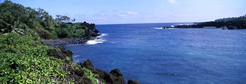 Framed Black Sand Beach, Hana Highway, Waianapanapa State Park, Maui, Hawaii Print