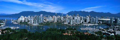 Framed Aerial view of a cityscape, Vancouver, British Columbia, Canada 2011 Print