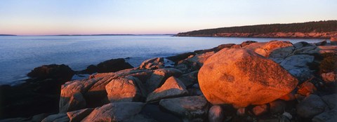 Framed Rock formations on the coast, Otter Creek Cove, Acadia National Park, Mount Desert Island, Hancock County, Maine, USA Print
