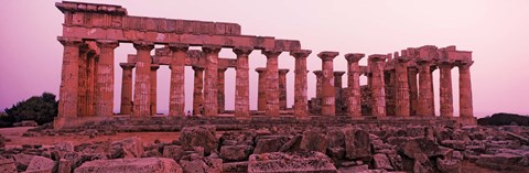 Framed Ruins of a temple, Temple E, Selinunte, Trapani Province, Sicily, Italy Print