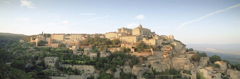 Framed Hilltop village, Gordes, Vaucluse, Provence-Alpes-Cote d&#39;Azur, France Print