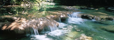Framed River flowing in summer afternoon light, Siagnole River, Provence-Alpes-Cote d&#39;Azur, France Print