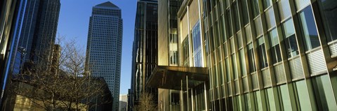 Framed Buildings in a city, Canada Square Building, Canary Wharf, Isle of Dogs, London, England 2011 Print