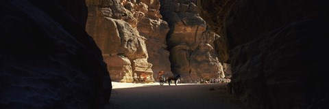 Framed Horse and cart in The Siq, Wadi Musa, Petra, Jordan Print